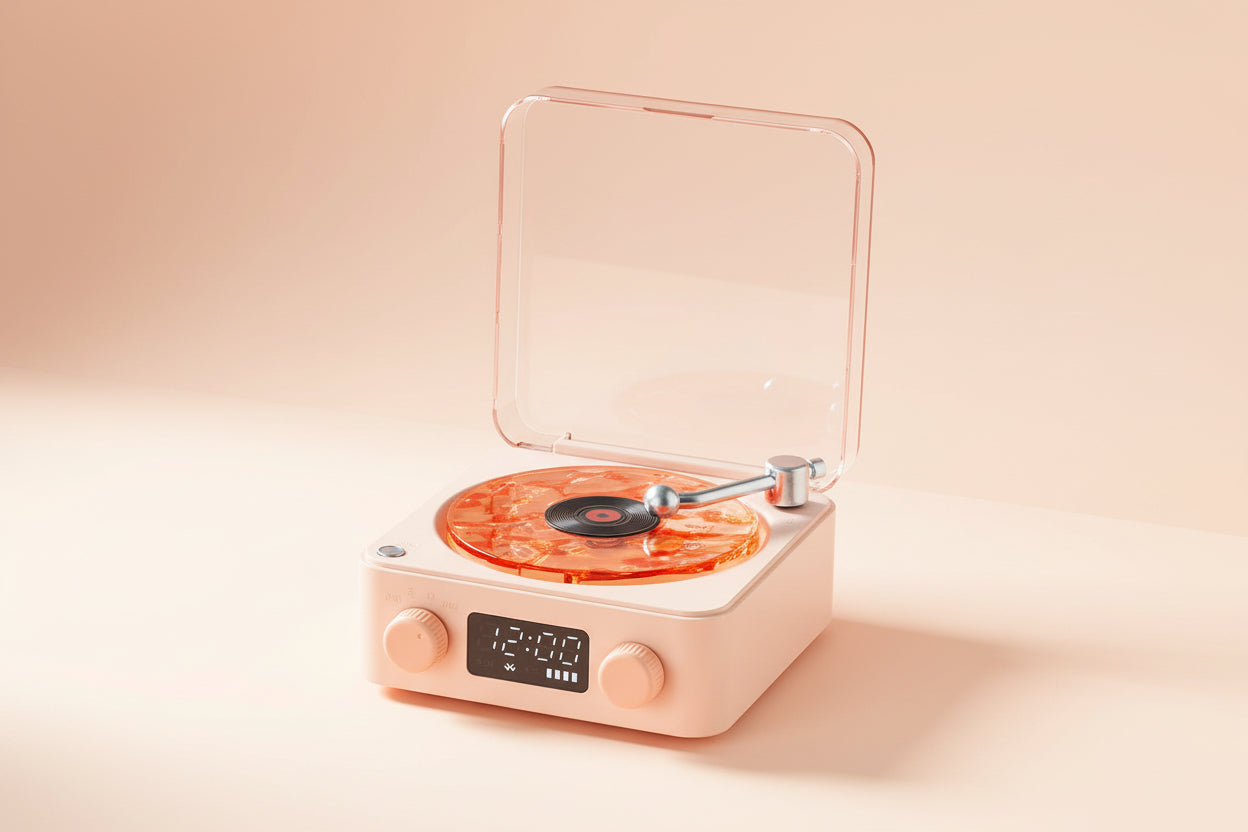 Mini Retro White Noise Bluetooth Speaker Portable Vintage Sleep Aid Bluetooth Speaker Subwoofer with RGB Light Support TF Card