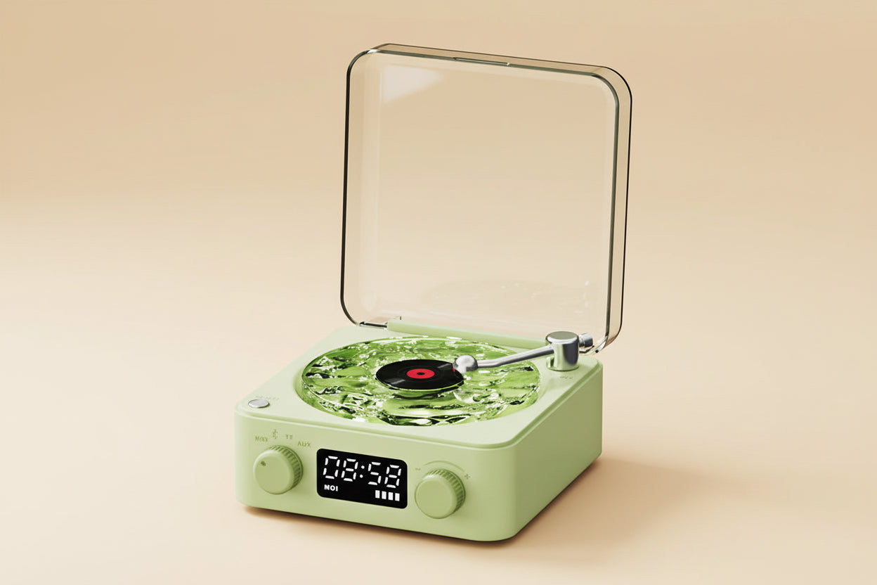 Mini Retro White Noise Bluetooth Speaker Portable Vintage Sleep Aid Bluetooth Speaker Subwoofer with RGB Light Support TF Card