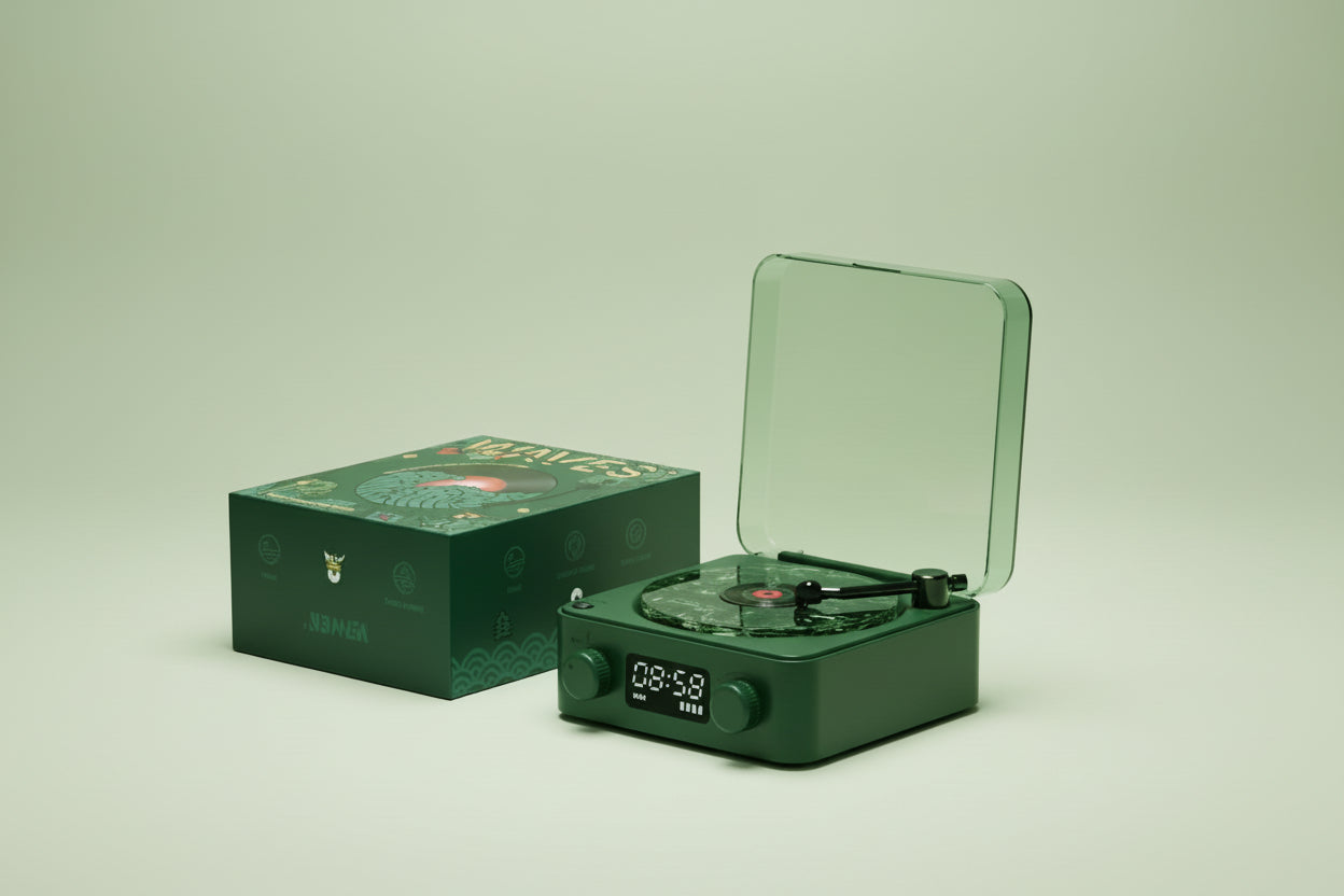 Mini Retro White Noise Bluetooth Speaker Portable Vintage Sleep Aid Bluetooth Speaker Subwoofer with RGB Light Support TF Card