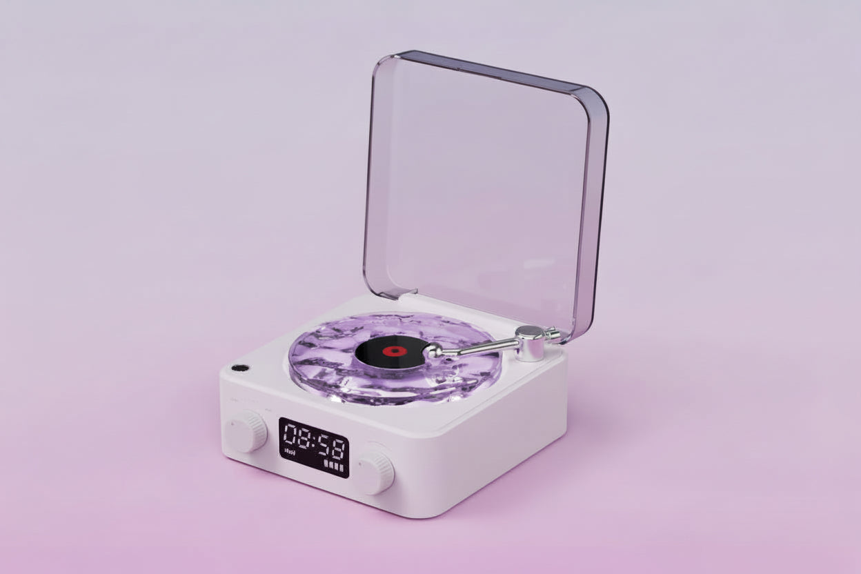 Mini Retro White Noise Bluetooth Speaker Portable Vintage Sleep Aid Bluetooth Speaker Subwoofer with RGB Light Support TF Card