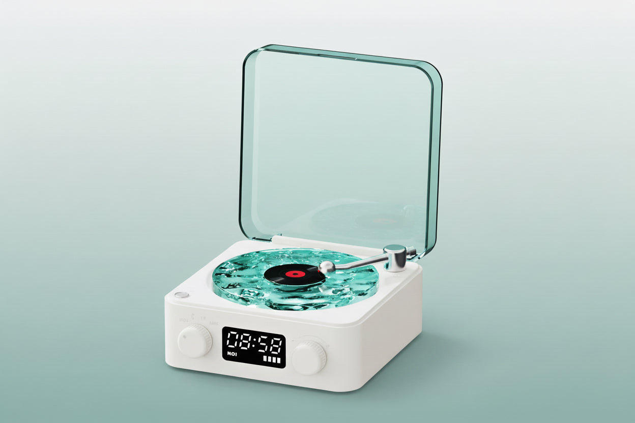 Mini Retro White Noise Bluetooth Speaker Portable Vintage Sleep Aid Bluetooth Speaker Subwoofer with RGB Light Support TF Card