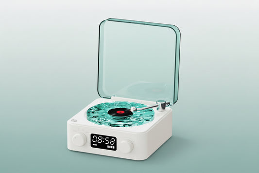 Mini Retro White Noise Bluetooth Speaker Portable Vintage Sleep Aid Bluetooth Speaker Subwoofer with RGB Light Support TF Card